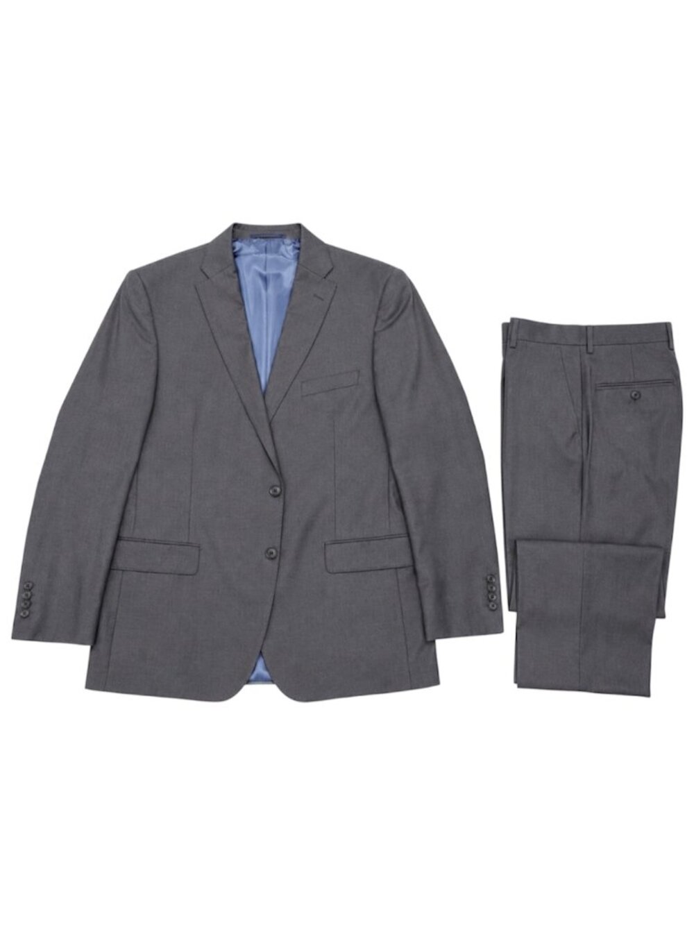 48R Mens Equilibrio Milano Gray Firenze Pure Wool Tailored Fit 2 Piece Suit